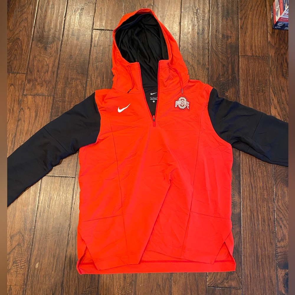 Nike Red and Black Ohio State Pullover Hoodie